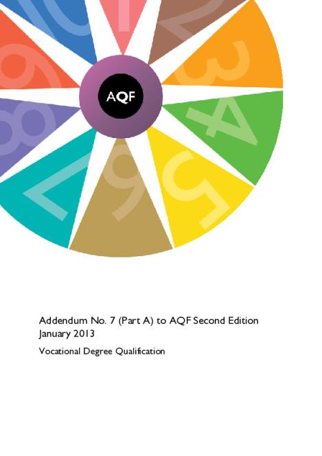 Addendum No. 7 to AQF Second Edition January 2013 Vocational Degree ...